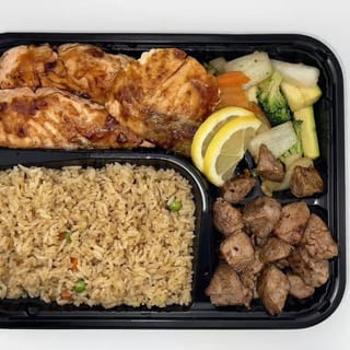 HL10. Steak & Salmon Hibachi Lunch